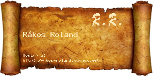 Rákos Roland névjegykártya